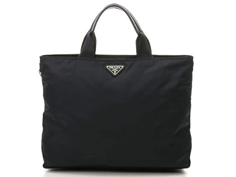 Prada Tote Bag Black Tessuto